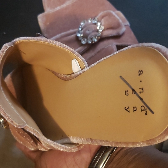 Velour Jeweled Open Toe Slides - Picture 5 of 6